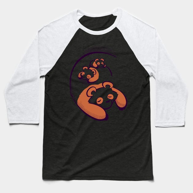 The Pandas Are Sleeping Baseball T-Shirt by japu